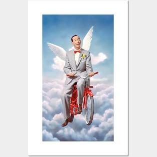 Pee Wee Herman in heaven with bike, art Posters and Art